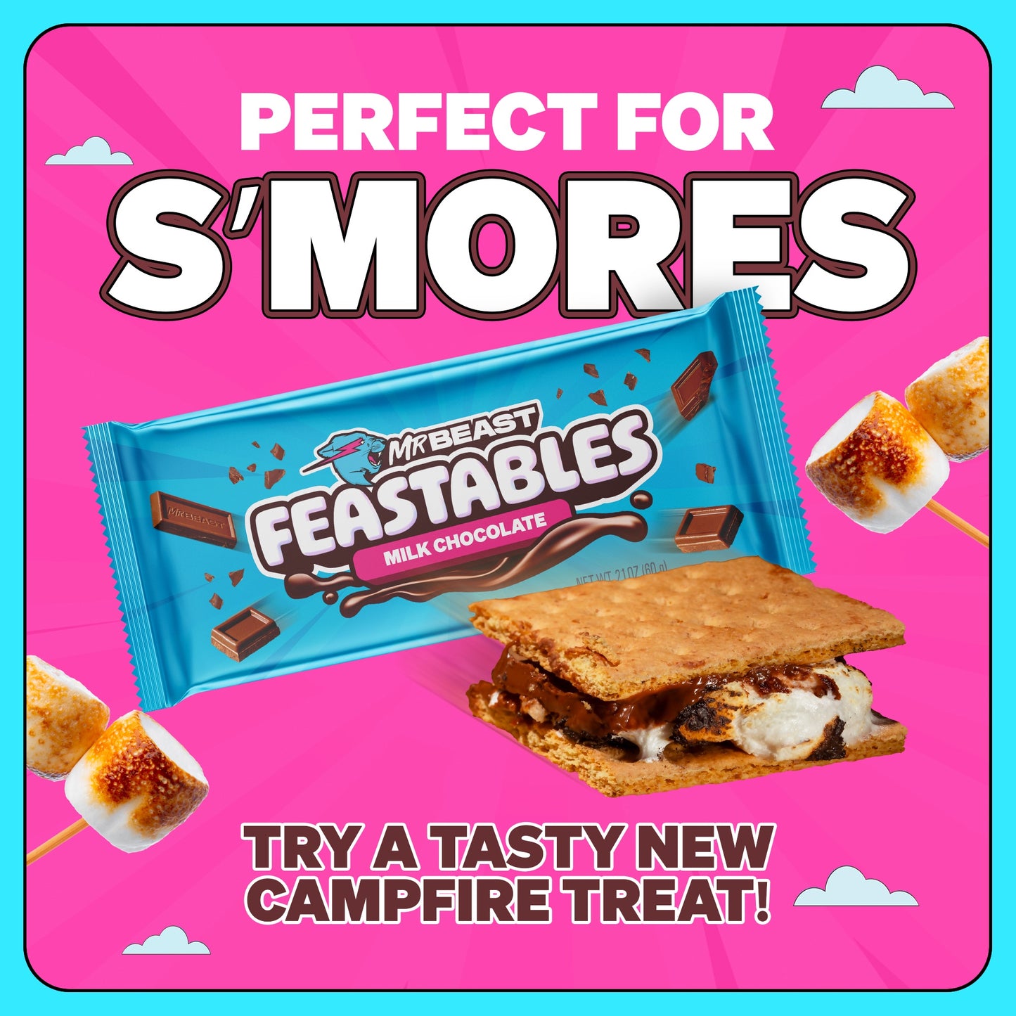 Feastables MrBeast Milk Chocolate Bar Sampler Variety Pack, 2.1 oz (60g), 4 Count