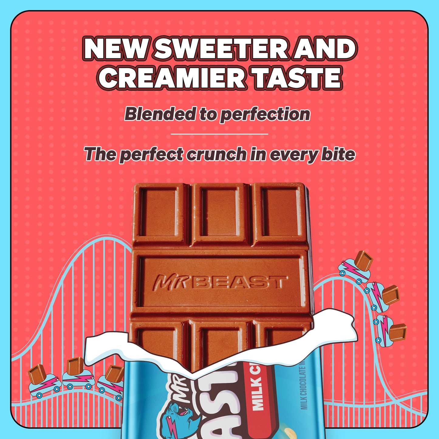 Feastables MrBeast Milk Crunch Bar, 2.1 oz (60g), 1 Count