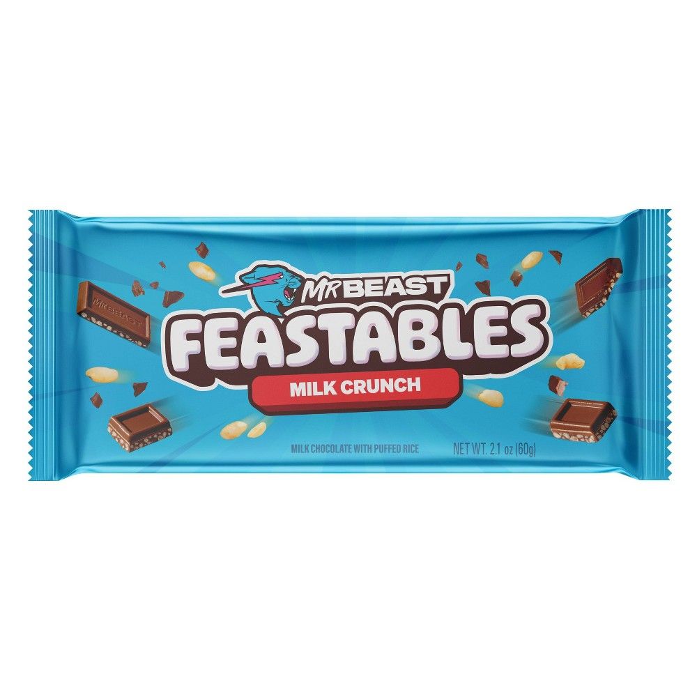 Feastables MrBeast Milk Crunch Bar, 1.24 oz (35g), 1 Count