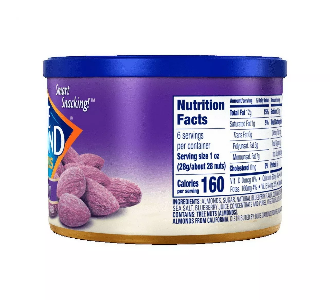 Blue Diamond Almonds Blueberry Salted Shelled Kosher Can 170g