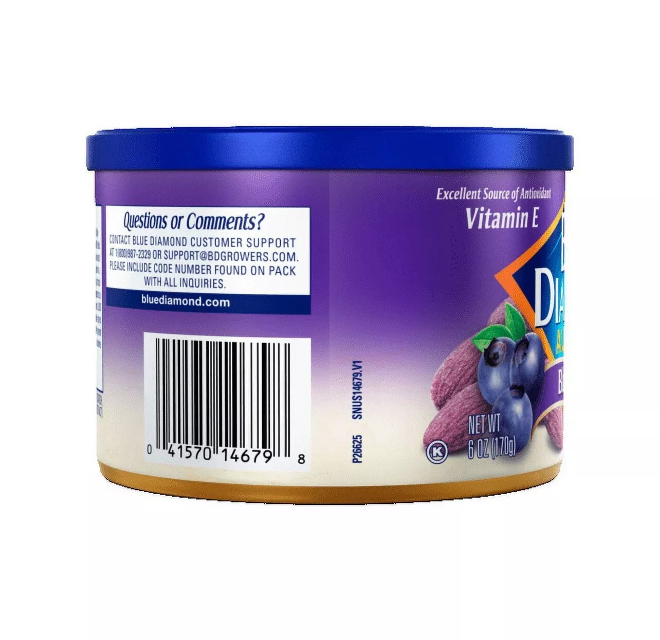 Blue Diamond Almonds Blueberry Salted Shelled Kosher Can 170g