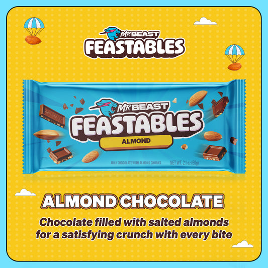 Feastables MrBeast Almond Chocolate Bar, 2.1 oz (60g), 1 Count