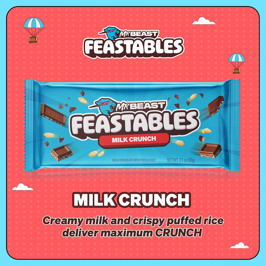 Feastables MrBeast Milk Crunch Bar, 2.1 oz (60g), 1 Count