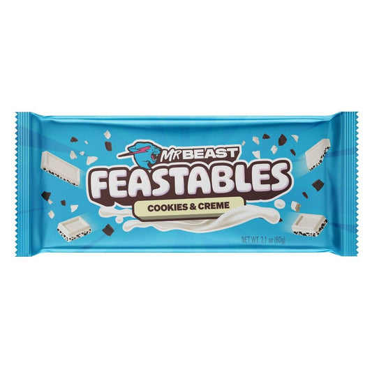Feastables by MrBeast New! Cookies & Creme KING Size Chocolate Bar, 2.1oz (60g)