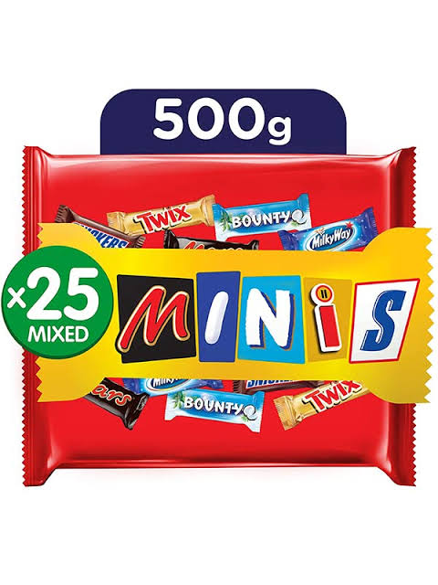 Mars Snickers Twix Bounty Milkyway - Best of Minis 500gm 25x Pcs in a Pack